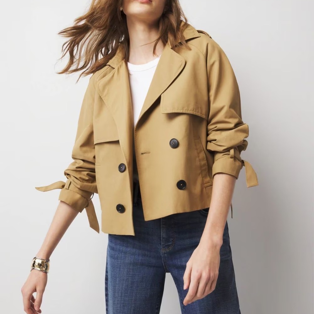 New - Cropped Trench Coat - Picture 1 of 4